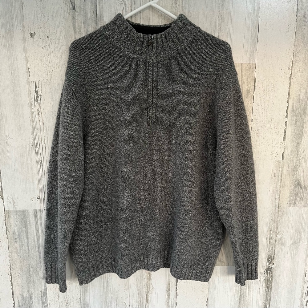 Davis & Squire Men’s 1/4 Zip 100% Lambswool Sweater Size XL